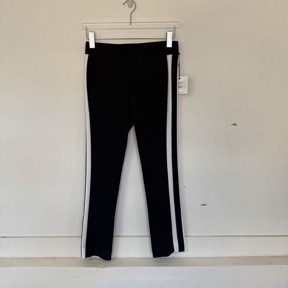 Belyn Key Ponte Crop Track Pant Golf Lux Athletic Pull On Black Onyx Chlk XS NEW - Picture 3 of 13